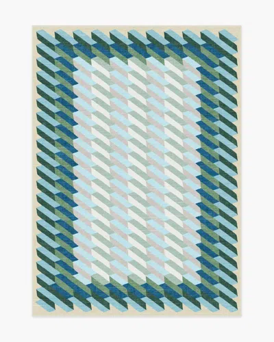 Ruggable Echo Soft Teal Flatwoven Rug In Blue