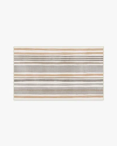 Ruggable Elio Stripe Grey & Ivory Flatwoven Rug In Brown