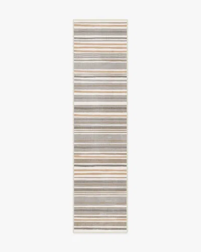 Ruggable Elio Stripe Grey & Ivory Flatwoven Rug In Brown