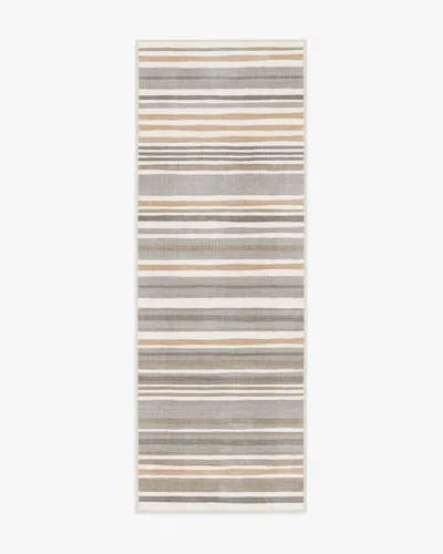 Ruggable Elio Stripe Grey & Ivory Flatwoven Rug In Brown