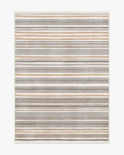 Ruggable Elio Stripe Grey & Ivory Flatwoven Rug In Brown