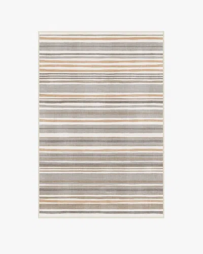 Ruggable Elio Stripe Grey & Ivory Flatwoven Rug In Brown