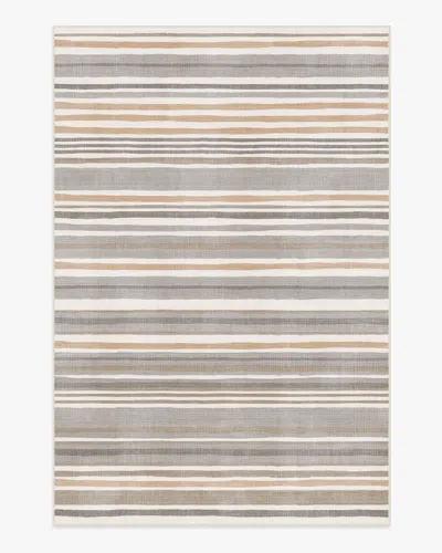Ruggable Elio Stripe Grey & Ivory Flatwoven Rug In Brown