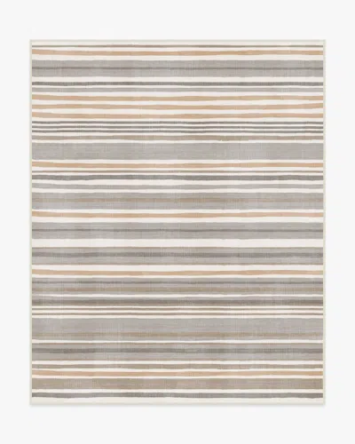 Ruggable Elio Stripe Grey & Ivory Flatwoven Rug In Brown