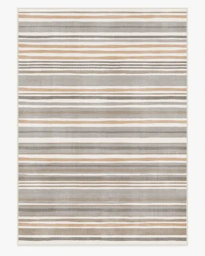 Ruggable Elio Stripe Grey & Ivory Flatwoven Rug In Brown