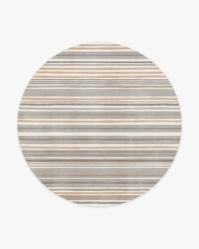 Ruggable Elio Stripe Grey & Ivory Flatwoven Rug In Brown