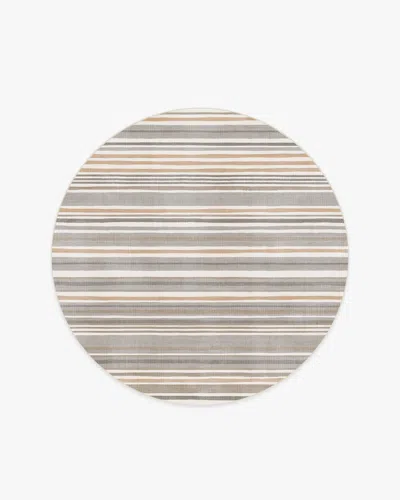 Ruggable Elio Stripe Grey & Ivory Flatwoven Rug In Brown