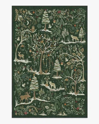 Ruggable Elwood Forest Green Flatwoven Rug