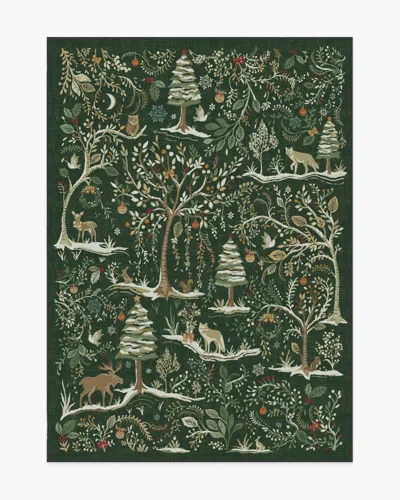 Ruggable Elwood Forest Green Flatwoven Rug