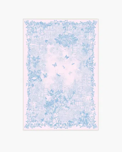 Ruggable Emi Toile Soft Pink Flatwoven Rug By Humberto Leon In Blue
