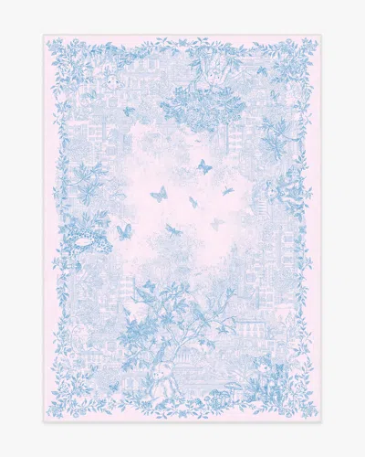 Ruggable Emi Toile Soft Pink Flatwoven Rug By Humberto Leon In Blue