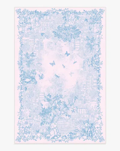 Ruggable Emi Toile Soft Pink Flatwoven Rug By Humberto Leon In Blue