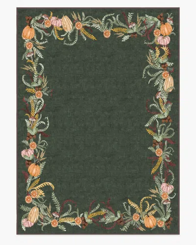 Ruggable Fall Botanicals Green Flatwoven Rug