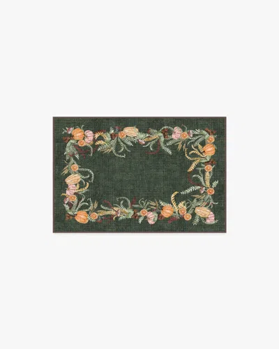 Ruggable Fall Botanicals Green Flatwoven Rug