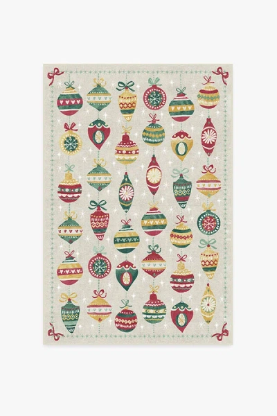 Ruggable Festive Garland Holiday Shortbread Flatwoven Rug In Multi