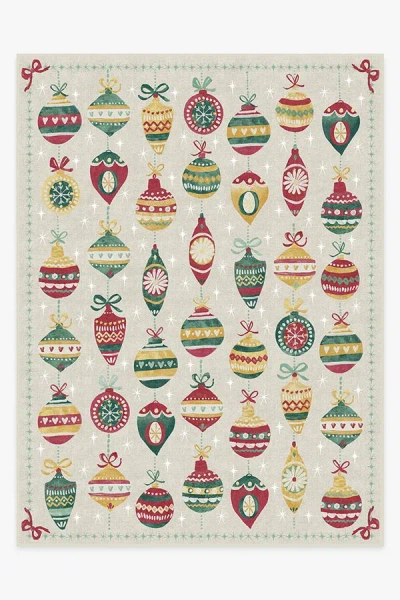 Ruggable Festive Garland Holiday Shortbread Flatwoven Rug In Multi