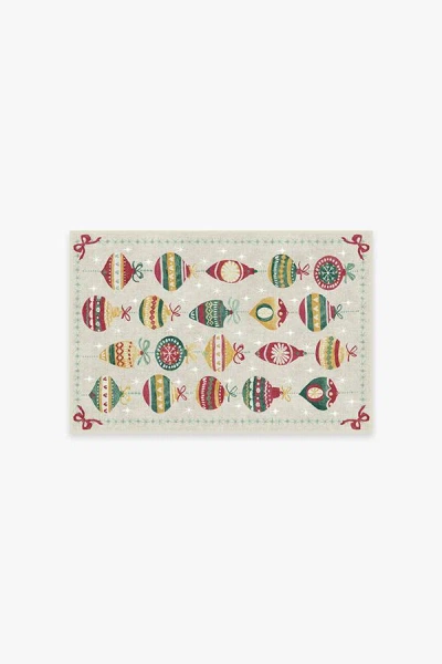 Ruggable Festive Garland Holiday Shortbread Flatwoven Rug In Multi