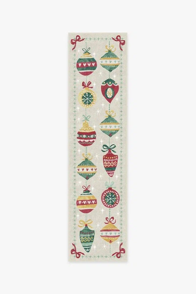 Ruggable Festive Garland Holiday Shortbread Flatwoven Rug In Multi