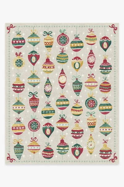 Ruggable Festive Garland Holiday Shortbread Flatwoven Rug In Multi