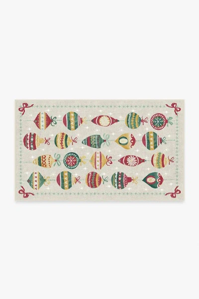 Ruggable Festive Garland Holiday Shortbread Flatwoven Rug In Multi