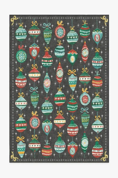 Ruggable Festive Garland Multicolor Flatwoven Rug In Grey