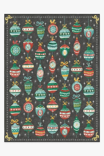 Ruggable Festive Garland Multicolor Flatwoven Rug In Grey