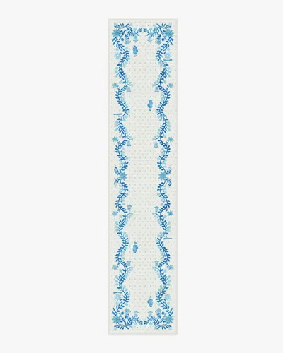 Ruggable Festive Yuletide Ivory & Blue Flatwoven Rug By The Hiltons