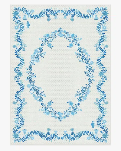 Ruggable Festive Yuletide Ivory & Blue Flatwoven Rug By The Hiltons