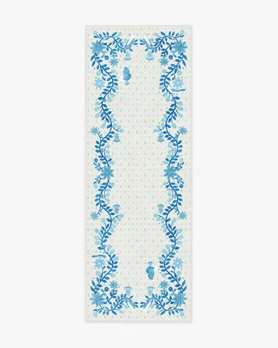 Ruggable Festive Yuletide Ivory & Blue Flatwoven Rug By The Hiltons