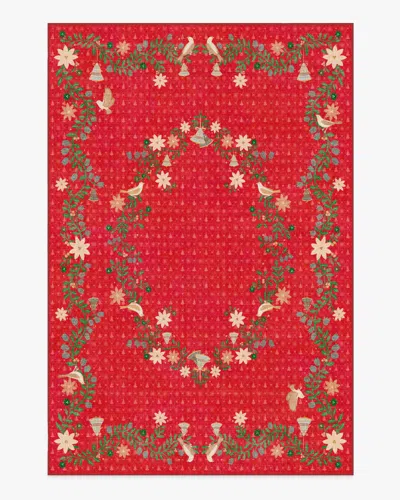 Ruggable Festive Yuletide Red Flatwoven Rug By The Hiltons