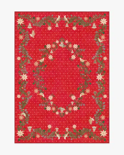 Ruggable Festive Yuletide Red Flatwoven Rug By The Hiltons