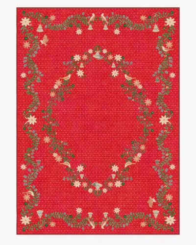 Ruggable Festive Yuletide Red Flatwoven Rug By The Hiltons
