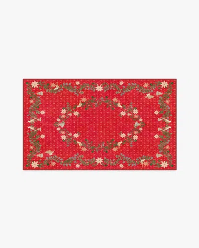 Ruggable Festive Yuletide Red Flatwoven Rug By The Hiltons