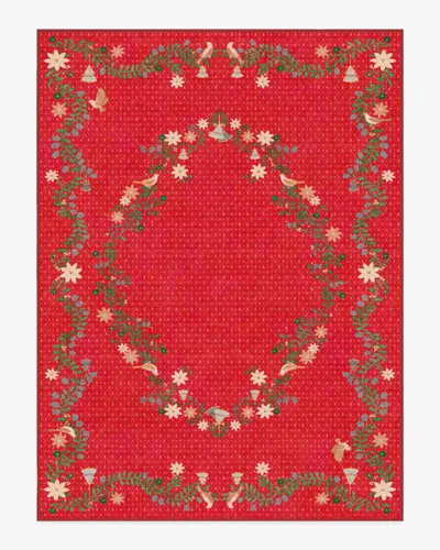 Ruggable Festive Yuletide Red Flatwoven Rug By The Hiltons