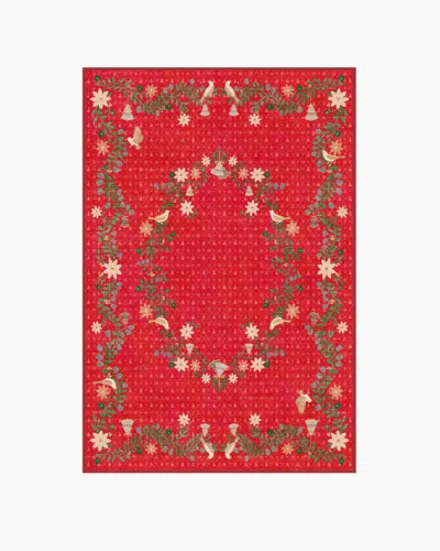 Ruggable Festive Yuletide Red Flatwoven Rug By The Hiltons