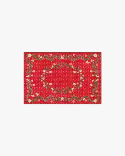 Ruggable Festive Yuletide Red Flatwoven Rug By The Hiltons