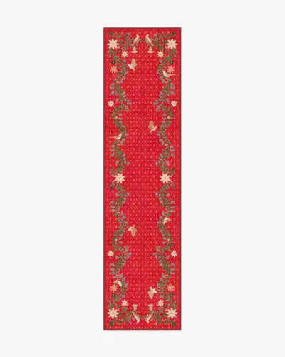 Ruggable Festive Yuletide Red Flatwoven Rug By The Hiltons