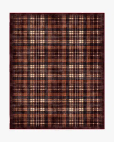 Ruggable Flannel Plaid Burgundy Flatwoven Rug