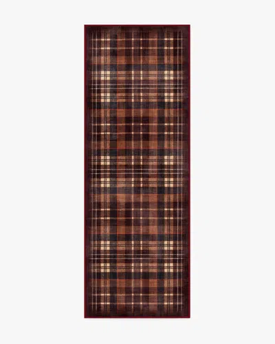Ruggable Flannel Plaid Burgundy Flatwoven Rug