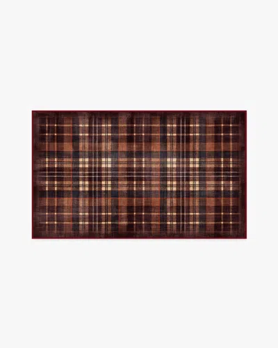 Ruggable Flannel Plaid Burgundy Flatwoven Rug
