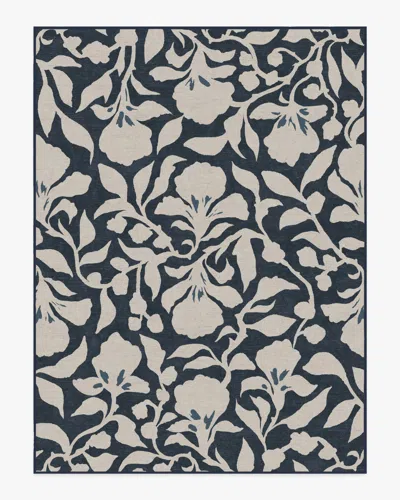 Ruggable Flora Ink Blue & Ivory Flatwoven Rug By The Hiltons