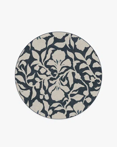 Ruggable Flora Ink Blue & Ivory Flatwoven Rug By The Hiltons