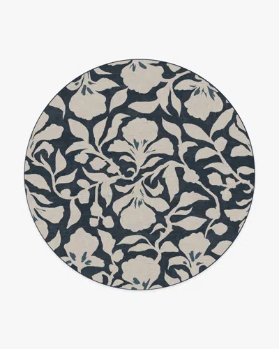 Ruggable Flora Ink Blue & Ivory Flatwoven Rug By The Hiltons