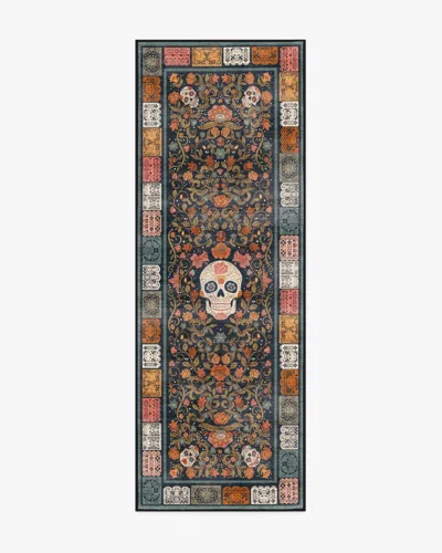 Ruggable Floral Sugar Skulls Multicolor Flatwoven Rug