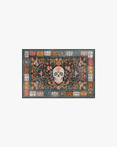 Ruggable Floral Sugar Skulls Multicolor Flatwoven Rug