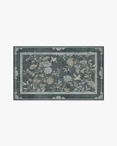 Ruggable Florian Charcoal Flatwoven Rug In Blue
