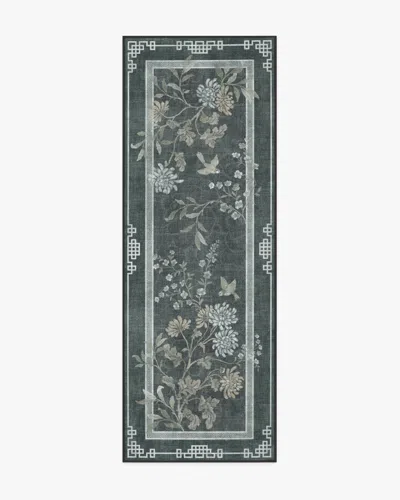 Ruggable Florian Charcoal Flatwoven Rug In Blue