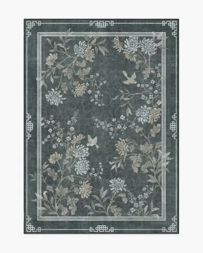 Ruggable Florian Charcoal Flatwoven Rug In Blue