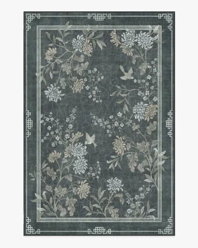 Ruggable Florian Charcoal Flatwoven Rug In Blue
