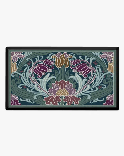 Ruggable Flourish Teal Large Doormat By Liberty In Blue